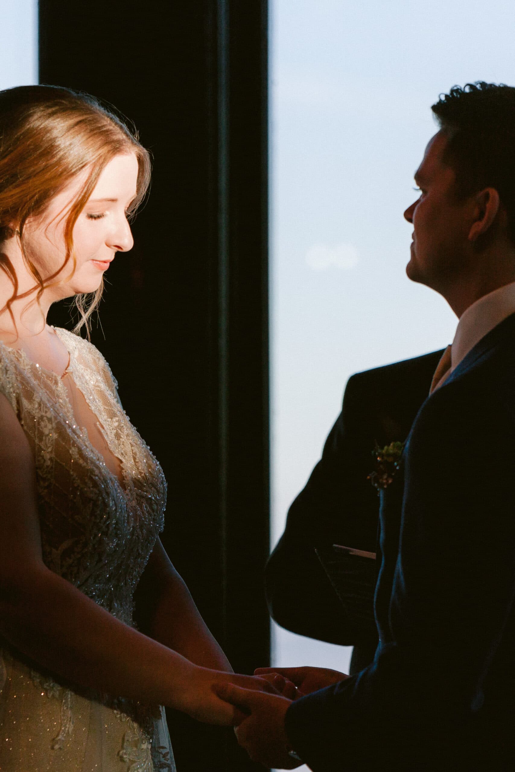 Cliffs at Glassy Chapel wedding couple Glassy Mountain SC