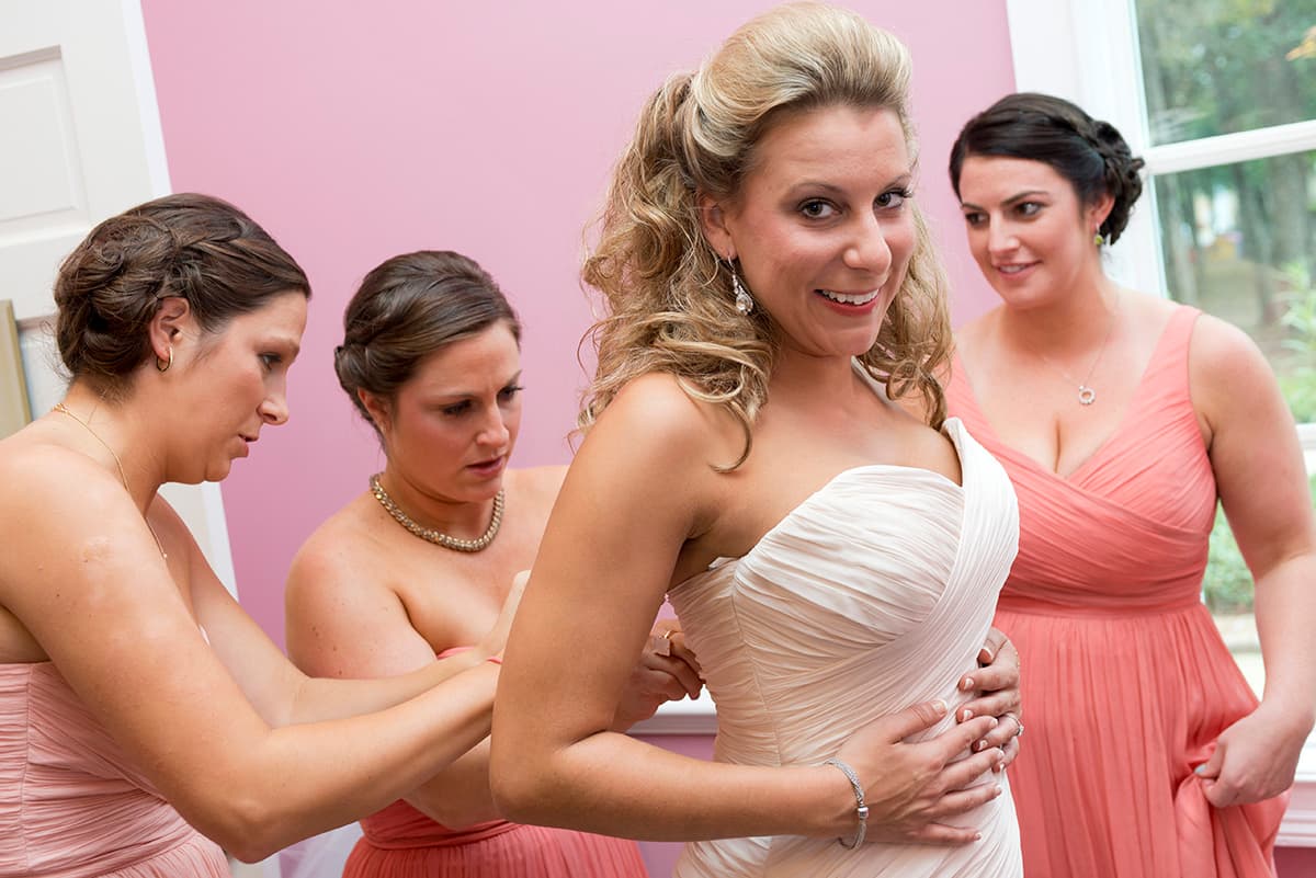 Bride getting ready for wedding day in the Lowcountry
