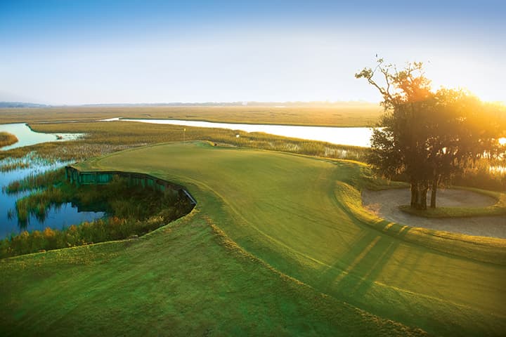 Pawleys Plantation Jack Nicklaus golf course 18th green marsh view SC