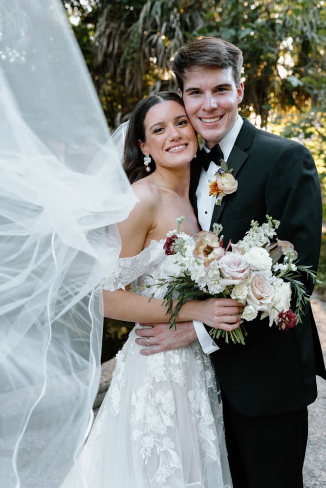 Romantic outdoor wedding portrait in Columbia SC by Emily Veinberg Photography