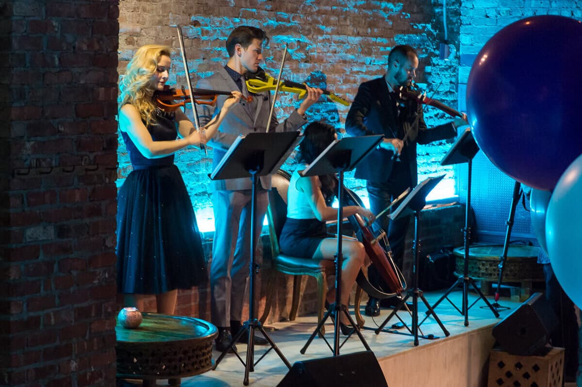 Charleston Virtuosi - Electric String Quartet. Fashion event on King Street during Charleston Fashion Week
