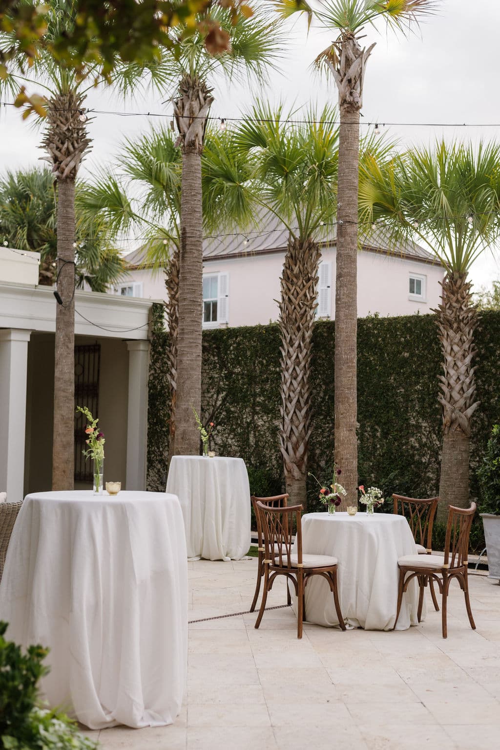 Rehearsal dinner setup at Cannon Green Charleston