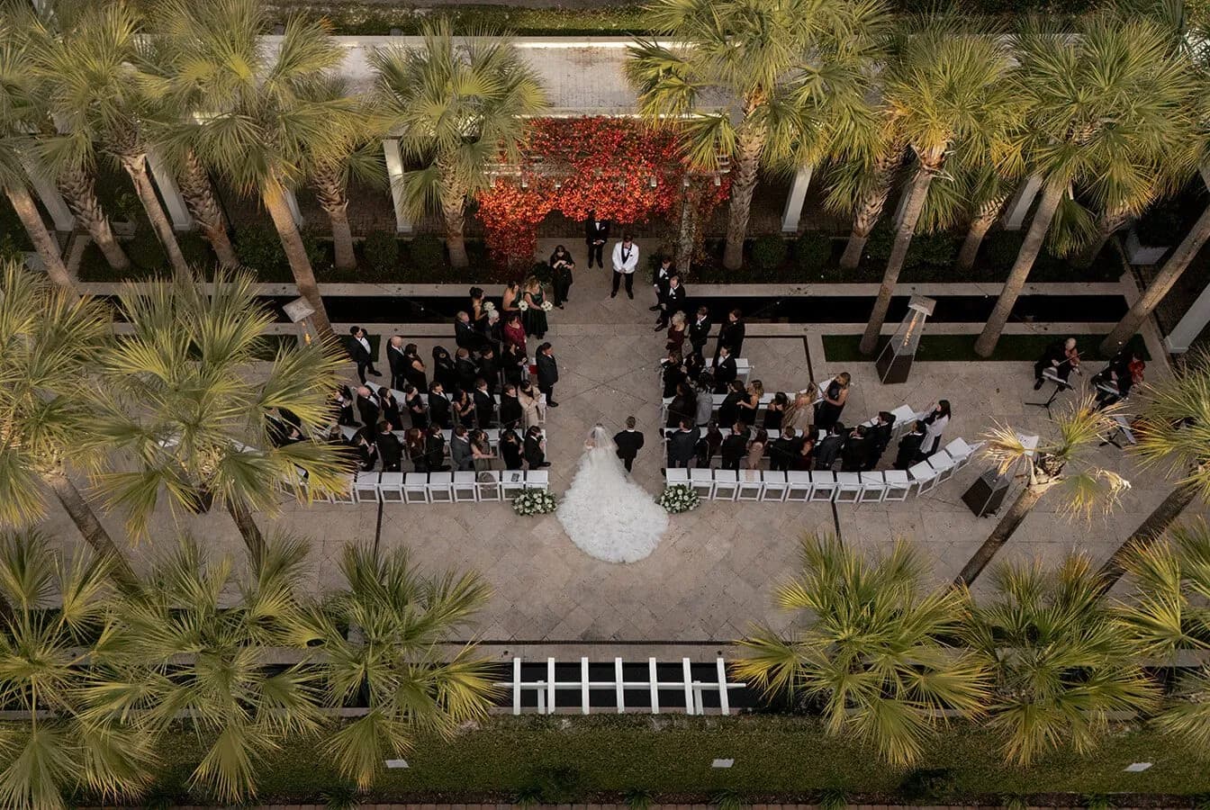 Aerial view of Cannon Green courtyard in downtown Charleston