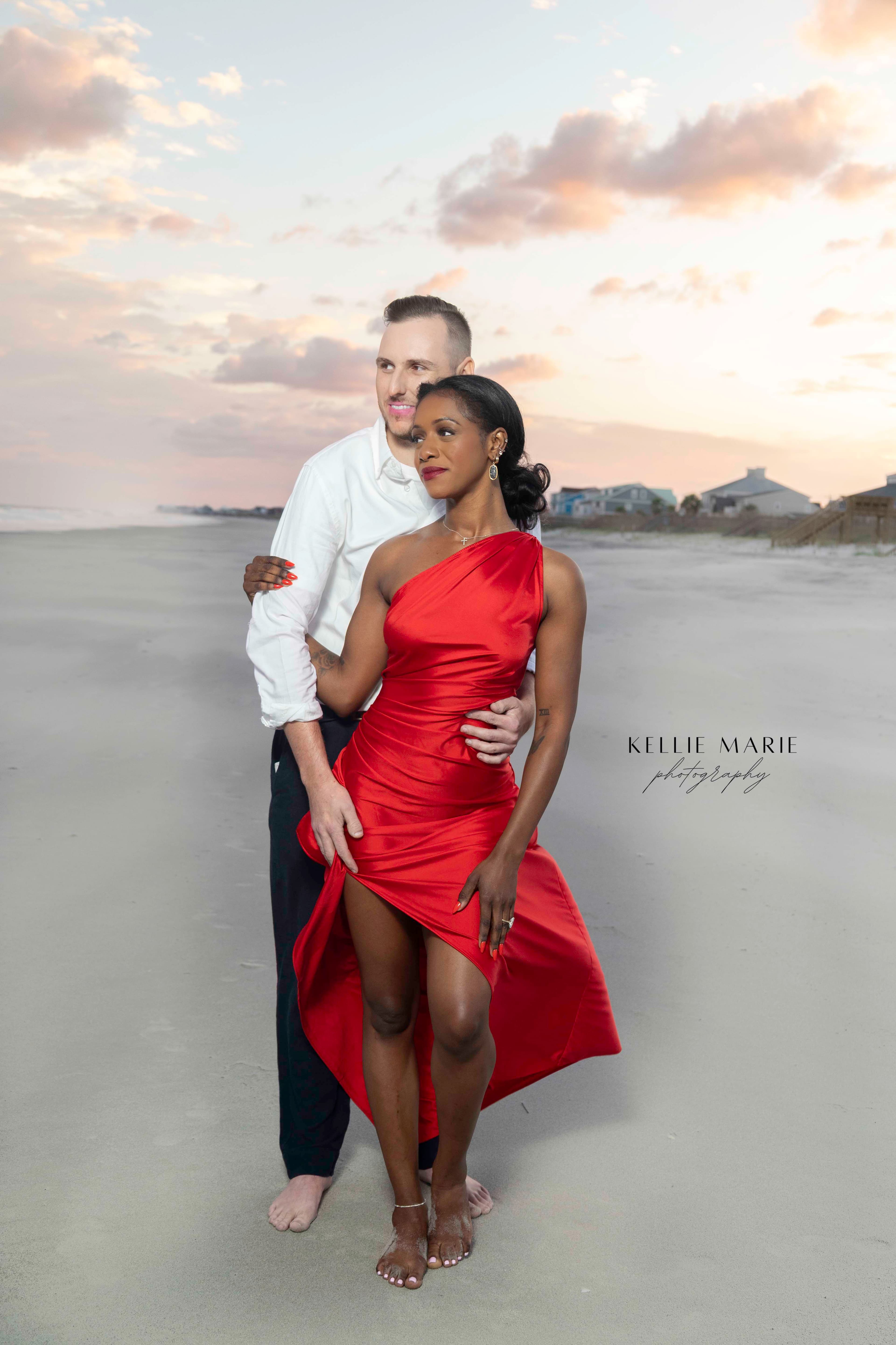 Natural light wedding portrait along the South Carolina Grand Strand