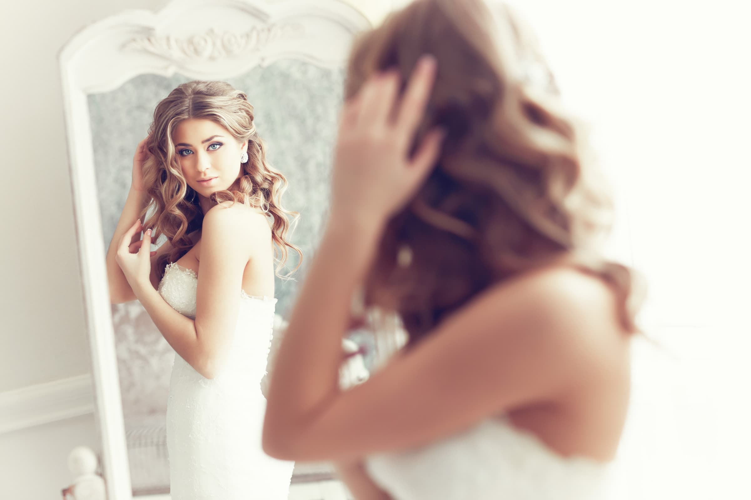 Kathleen Anne Artistry - Bride Looking in Mirror