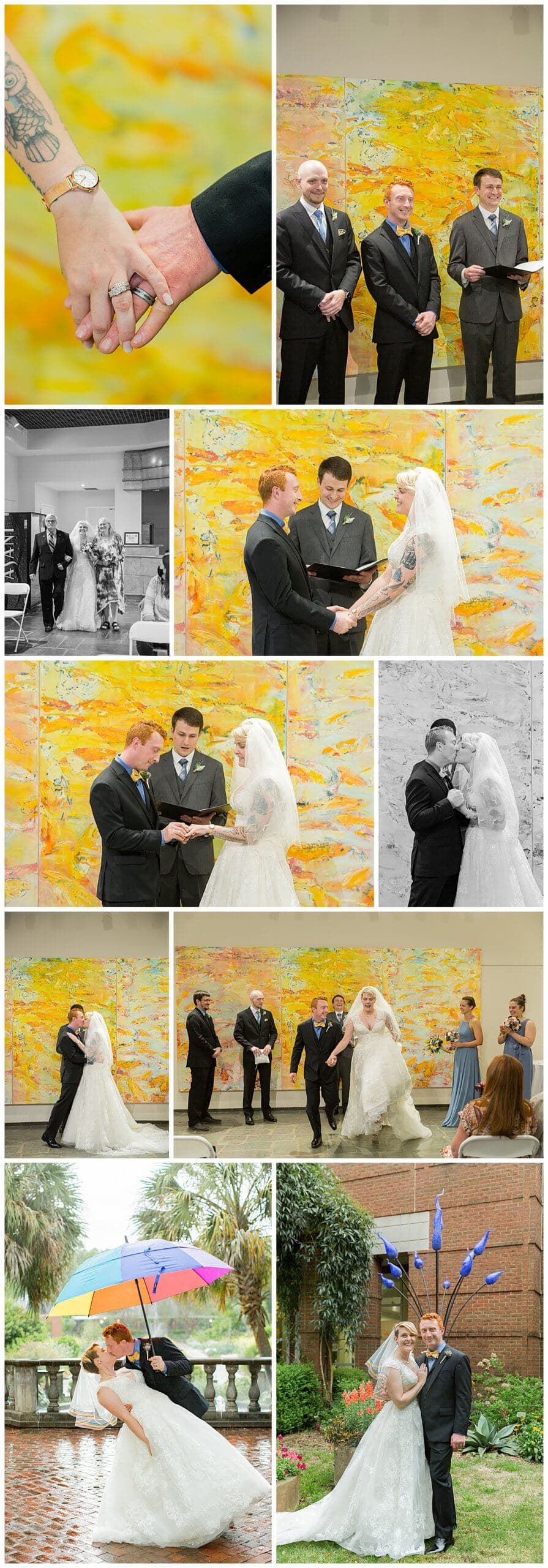 Wedding ceremony at Riverbanks Zoo Botanical Gardens walled garden