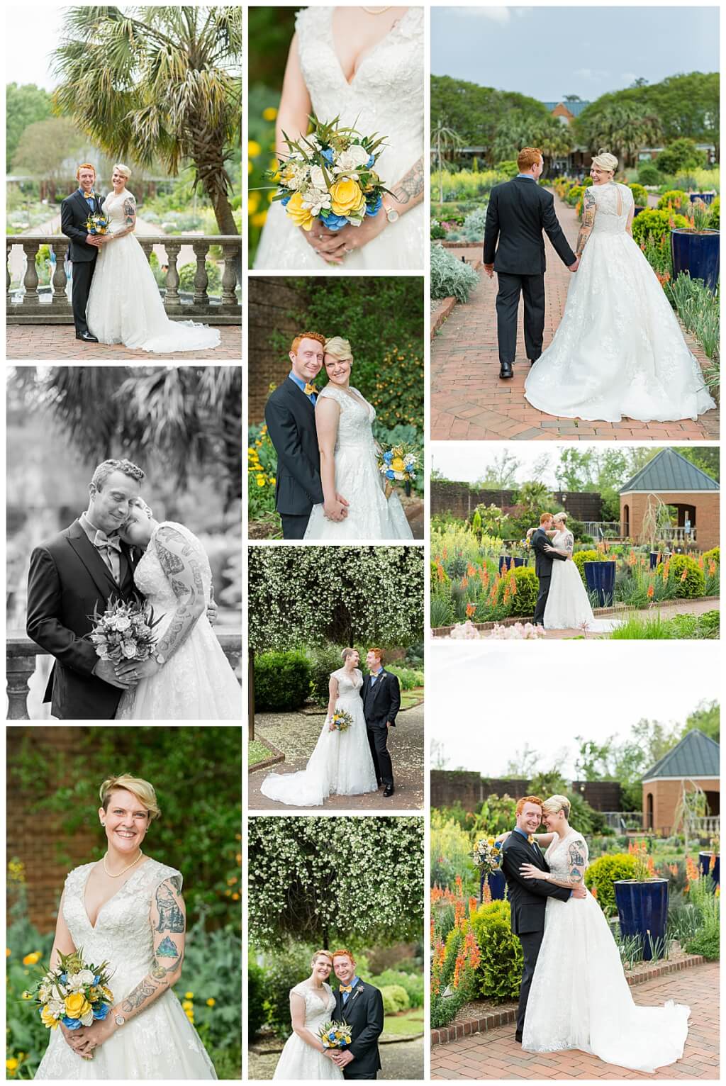 Couple at Riverbanks Zoo Botanical Gardens wedding Columbia SC
