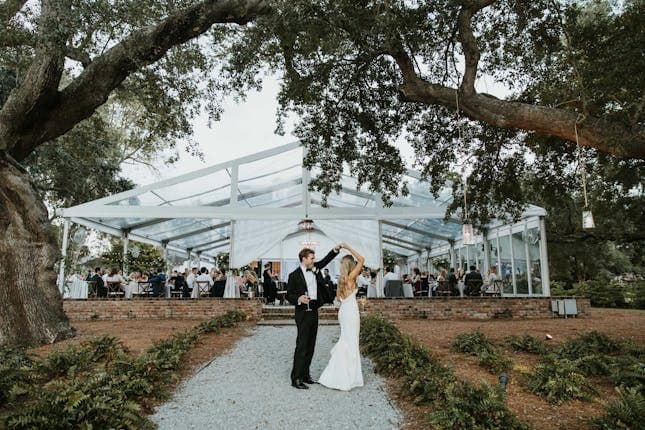Wedding reception at Lowndes Grove plantation Charleston