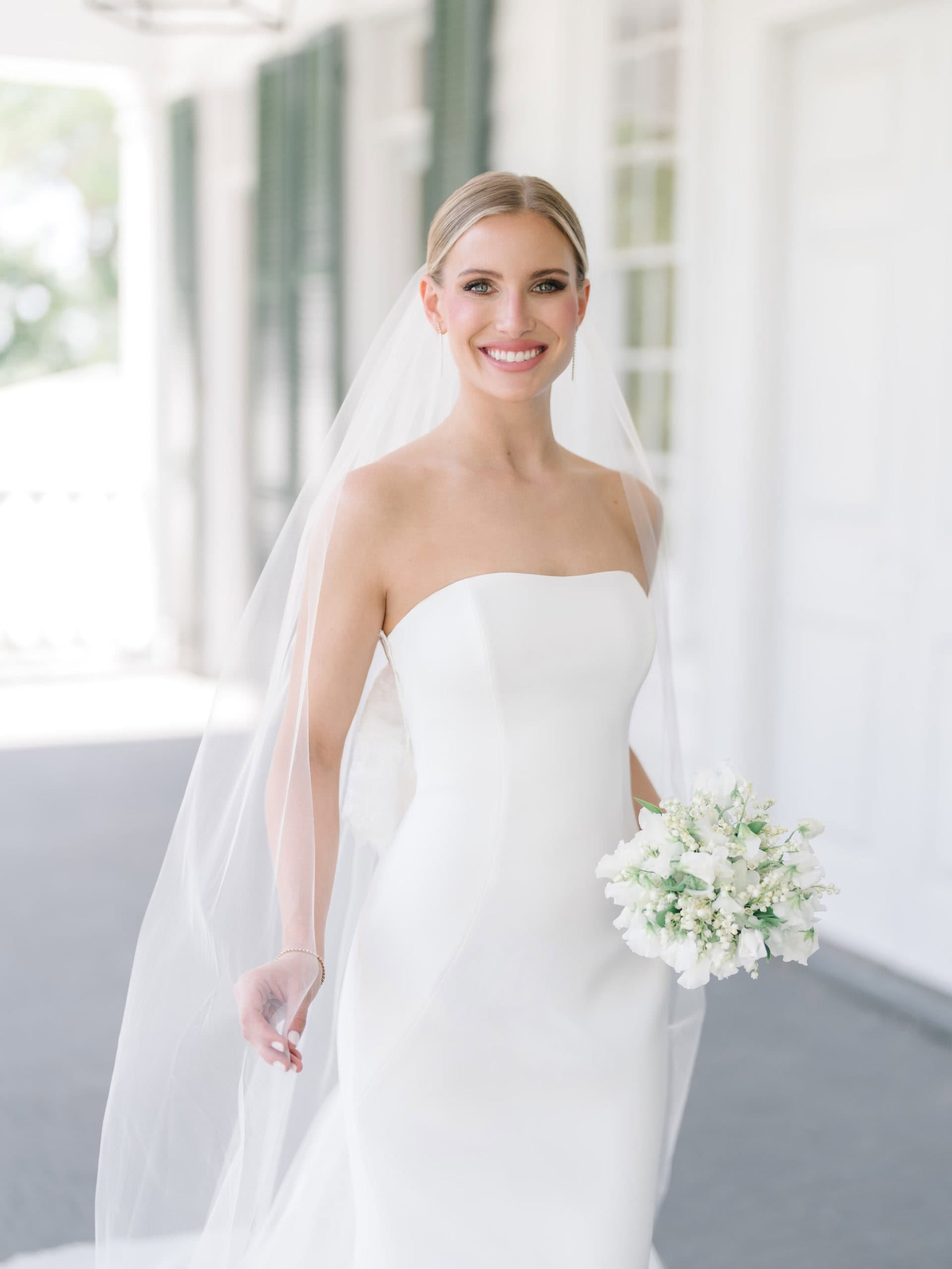 Bride and groom at River House Lowndes Grove Charleston