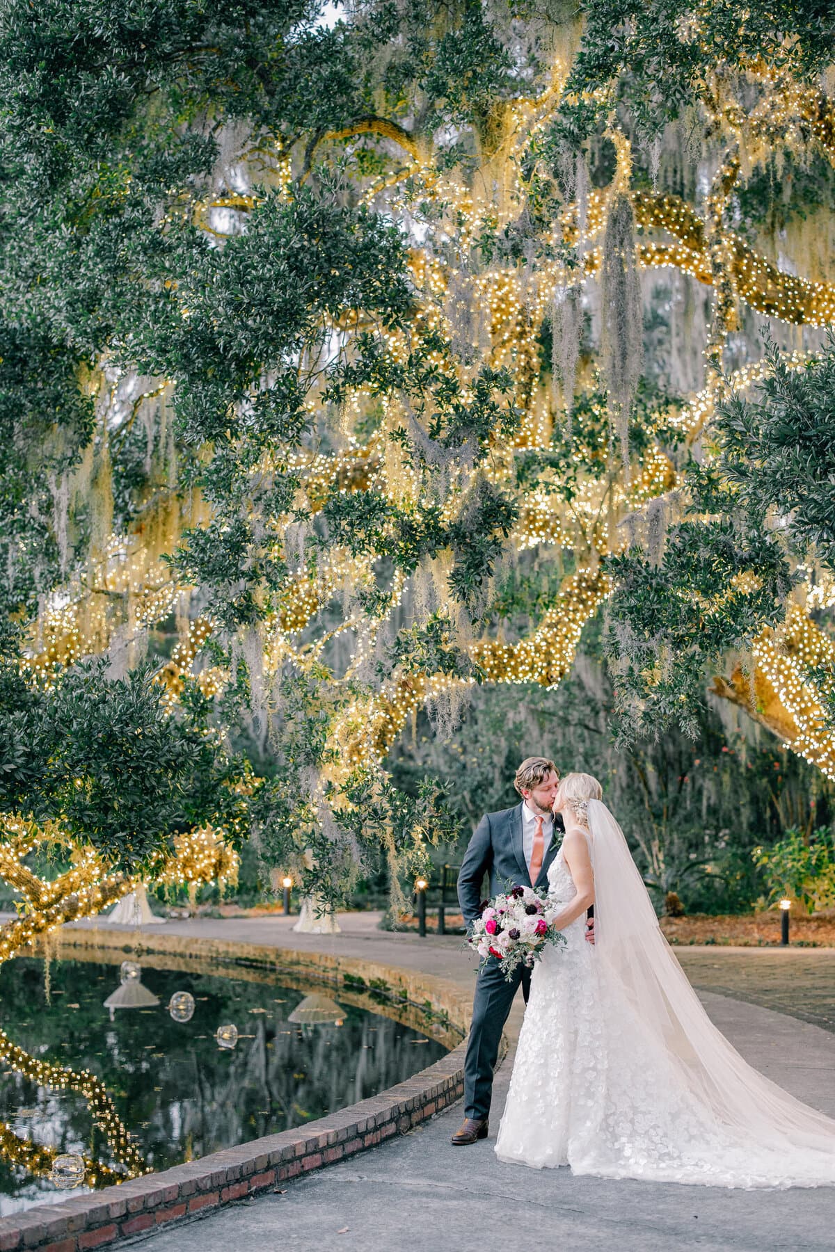 Romantic wedding at Brookgreen Gardens near Myrtle Beach