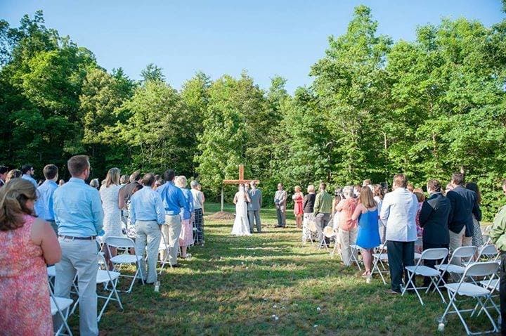 Couple celebrating at The Hollow at Paris Mountain foothills